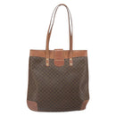 CELINE Macadam Canvas Tote Bag PVC Leather Brown Gold Auth bs33206-3