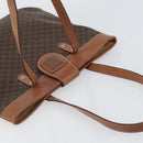 CELINE Macadam Canvas Tote Bag PVC Leather Brown Gold Auth bs33206-6