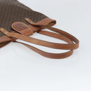 CELINE Macadam Canvas Tote Bag PVC Leather Brown Gold Auth bs33206-7