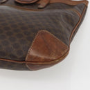 CELINE Macadam Canvas Tote Bag PVC Leather Brown Gold Auth bs33207-8