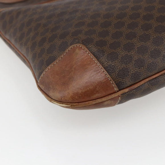 CELINE Macadam Canvas Tote Bag PVC Leather Brown Gold Auth bs33207