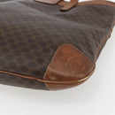 CELINE Macadam Canvas Tote Bag PVC Leather Brown Gold Auth bs33207-16