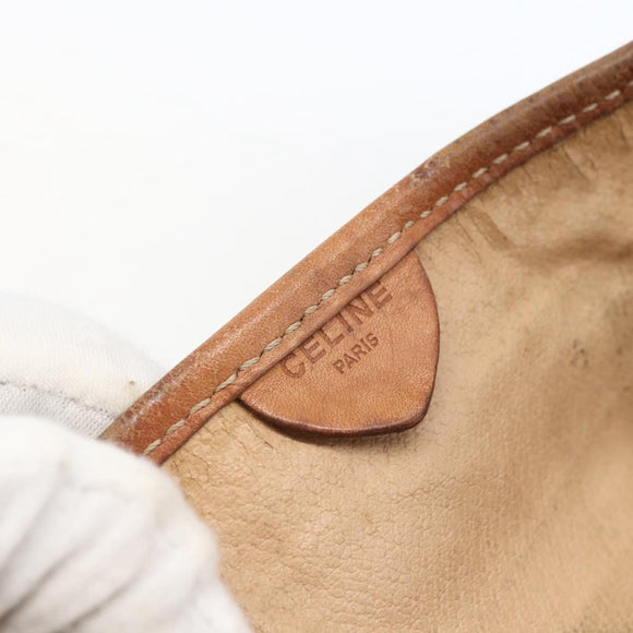 CELINE Macadam Canvas Tote Bag PVC Leather Brown Gold Auth bs33207