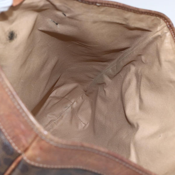 CELINE Macadam Canvas Tote Bag PVC Leather Brown Gold Auth bs33207