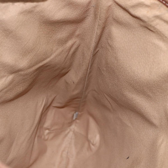 CELINE Macadam Canvas Tote Bag PVC Leather Brown Gold Auth bs33207