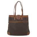 CELINE Macadam Canvas Tote Bag PVC Leather Brown Gold Auth bs33207-13