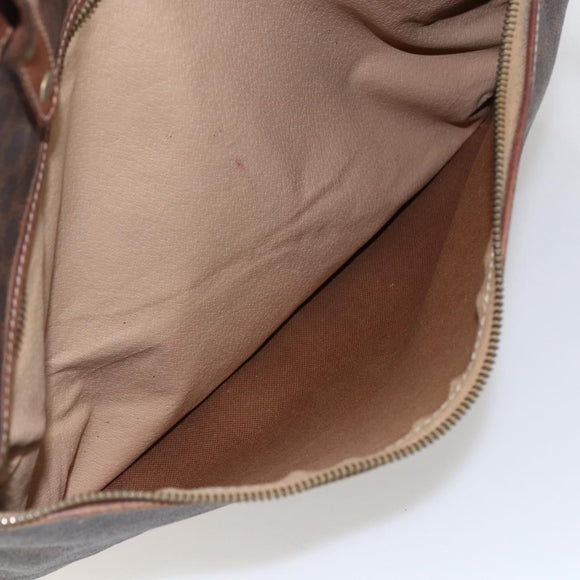 CELINE Macadam Canvas Tote Bag PVC Leather Brown Gold Auth bs33207