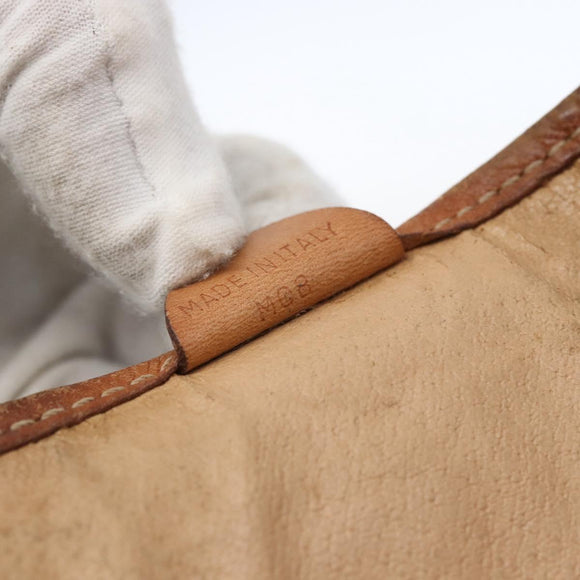 CELINE Macadam Canvas Tote Bag PVC Leather Brown Gold Auth bs33207