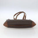 CELINE Macadam Canvas Tote Bag PVC Leather Brown Gold Auth bs33207-5