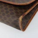 CELINE Macadam Canvas Shoulder Bag PVC Leather Brown Gold Auth bs33208-10