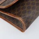 CELINE Macadam Canvas Shoulder Bag PVC Leather Brown Gold Auth bs33208-11