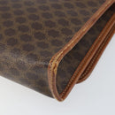 CELINE Macadam Canvas Shoulder Bag PVC Leather Brown Gold Auth bs33208-12