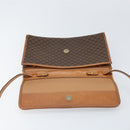 CELINE Macadam Canvas Shoulder Bag PVC Leather Brown Gold Auth bs33208-14