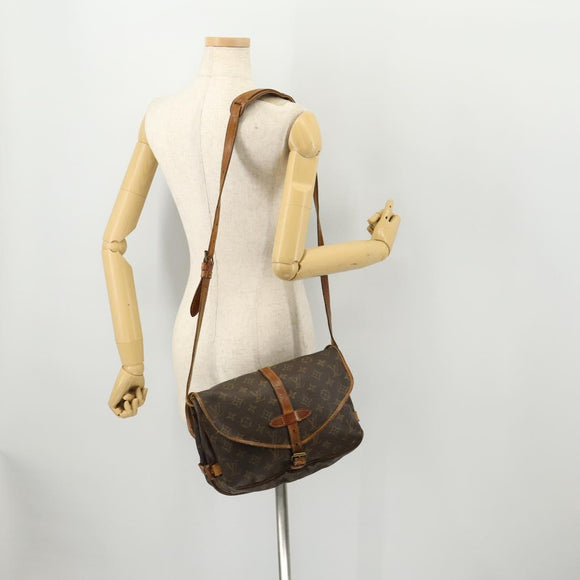 LOUIS VUITTON Monogram Saumur 30 Shoulder Bag M42256 LV Auth bs33212