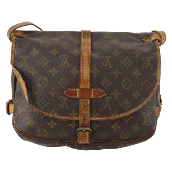 LOUIS VUITTON Monogram Saumur 30 Shoulder Bag M42256 LV Auth bs33212