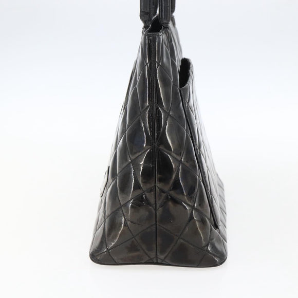 CHANEL Standard Tote Bag Patent leather Black CC Auth bs33216