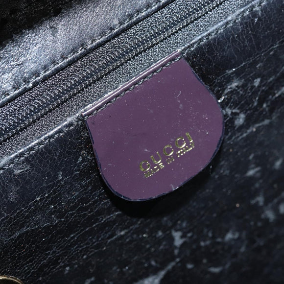 GUCCI Bamboo Hand Bag Patent leather 2way Purple Gold 000 270 0323 Auth bs33222