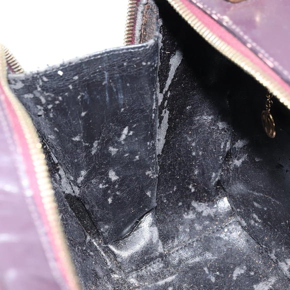 GUCCI Bamboo Hand Bag Patent leather 2way Purple Gold 000 270 0323 Auth bs33222