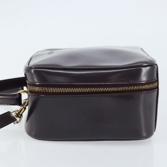 GUCCI Bamboo Hand Bag Patent leather 2way Purple Gold 000 270 0323 Auth bs33222