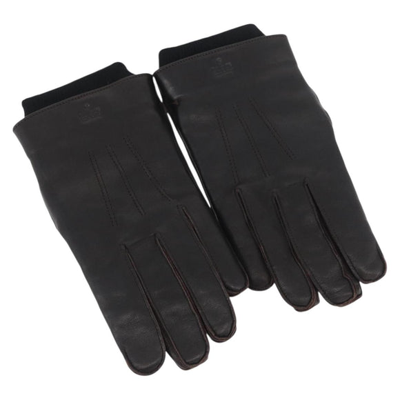 GUCCI Gloves Leather Black Auth bs33223