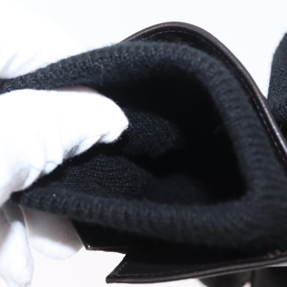 GUCCI Gloves Leather Black Auth bs33223
