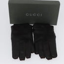 GUCCI Gloves Leather Black Auth bs33223-14