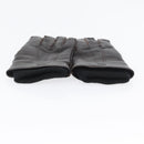 GUCCI Gloves Leather Black Auth bs33223-5