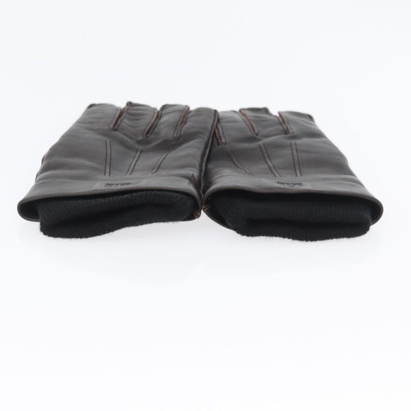 GUCCI Gloves Leather Black Auth bs33223