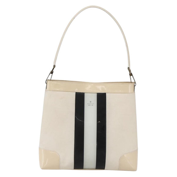 GUCCI Shoulder Bag Canvas White Gold 001 4231 Auth bs33225