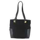 Salvatore Ferragamo Tote Bag Canvas Black Gold Auth bs33228-3