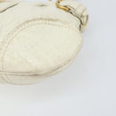 Salvatore Ferragamo Handtasche Leder Weiß Gold Auth bs33230-14