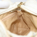 Salvatore Ferragamo Handtasche Leder Weiß Gold Auth bs33230-21