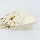 Salvatore Ferragamo Handtasche Leder Weiß Gold Auth bs33230-4