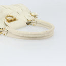 Salvatore Ferragamo Handtasche Leder Weiß Gold Auth bs33230-7