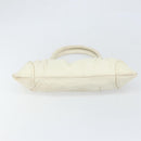 Salvatore Ferragamo Handtasche Leder Weiß Gold Auth bs33230-5