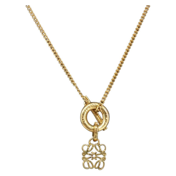 LOEWE Necklace metal Gold Auth bs33232