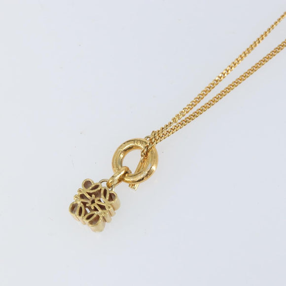 LOEWE Necklace metal Gold Auth bs33232