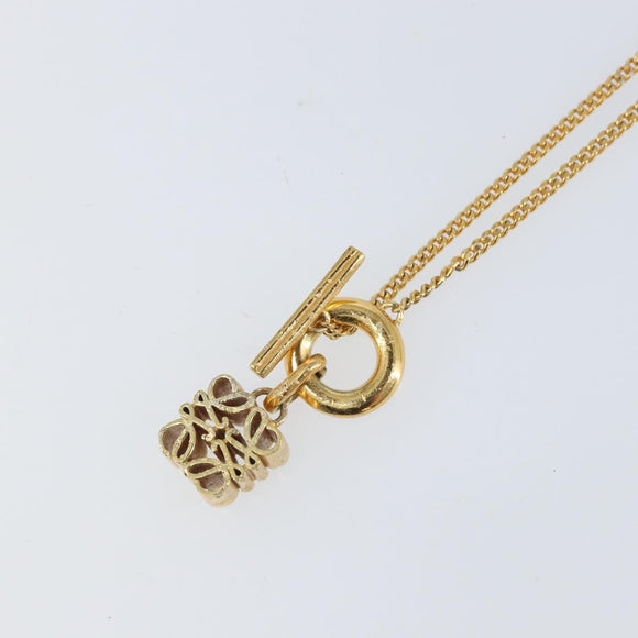 LOEWE Necklace metal Gold Auth bs33232