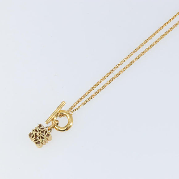LOEWE Necklace metal Gold Auth bs33232