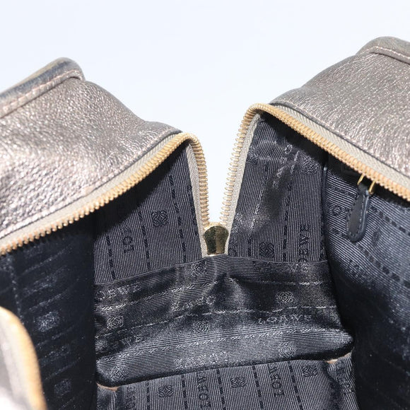 LOEWE Amazonas Hand Bag Leather Gold Tone Auth bs33234