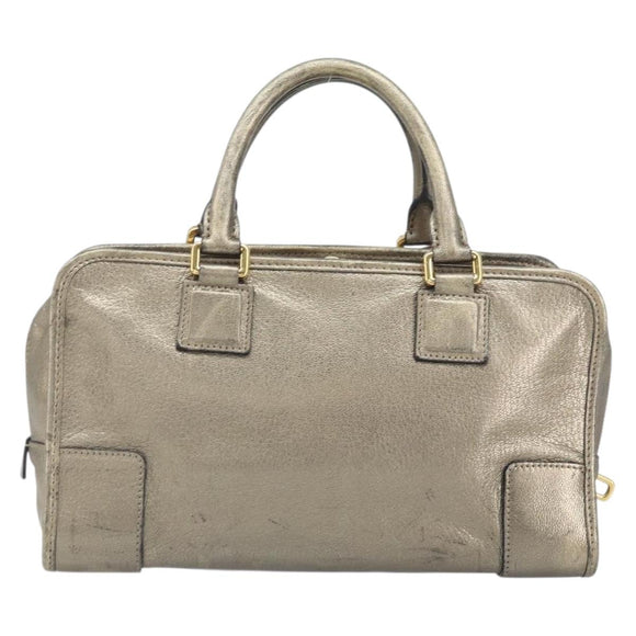 LOEWE Amazonas Hand Bag Leather Gold Tone Auth bs33234
