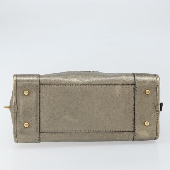 LOEWE Amazonas Hand Bag Leather Gold Tone Auth bs33234