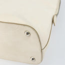 Salvatore Ferragamo Hand Bag Leather White Silver Auth bs33235-12