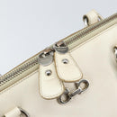 Salvatore Ferragamo Hand Bag Leather White Silver Auth bs33235-14