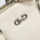 Salvatore Ferragamo Hand Bag Leather White Silver Auth bs33235-15