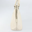 Salvatore Ferragamo Hand Bag Leather White Silver Auth bs33235-5