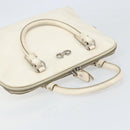 Salvatore Ferragamo Hand Bag Leather White Silver Auth bs33235-6