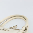 Salvatore Ferragamo Hand Bag Leather White Silver Auth bs33235-8