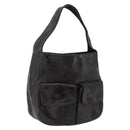 PRADA Hand Bag Leather Brown Silver Auth bs33238-1
