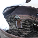 PRADA Hand Bag Leather Brown Silver Auth bs33238-20